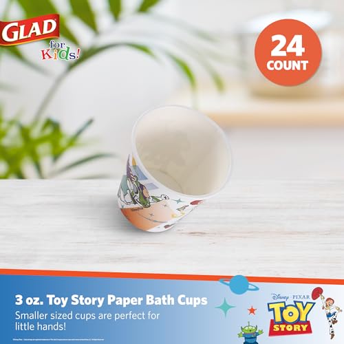 Toy Story Mini Paper Cups for Kids, 3 Oz, 24 Count - Soak-Proof Rinse Cups