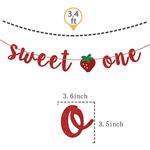 Strawberry Sweet One Banner for 1st Birthday Party Decor