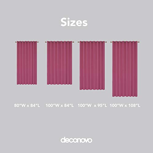 Deconovo Room Divider Curtains 100" x 84" - Rose, Room Darkening