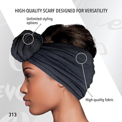 Evolve Black Wrap Scarf - Lightweight Anti-Frizz Hair & Fashion Accessory