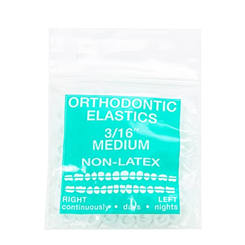 JMU Orthodontic Elastics 3/16 Medium 100 Pack Dental Rubber Bands