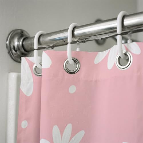 KLYOHAUS Daisy Shower Curtain 72x72 Inches - Waterproof Floral Decor