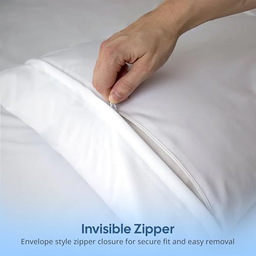 Dream Linen 2 Pack Standard Size Pillow Protectors - 20"x26" Breathable Zippered Covers