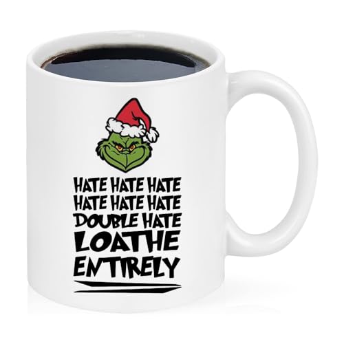 Grinch Christmas Mug with Dr. Seuss Quotes - 11oz Ceramic Coffee & Tea Cup