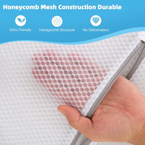 Tocode Honeycomb Mesh Laundry Bags - 12x16 Inch Medium Wash Bags (6 Pack)