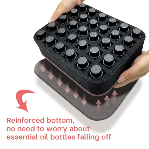 LANDFOBO Black Essential Oils Organizer with Foam Pad, Holds 30 Bottles