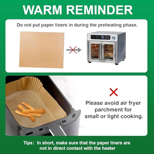 100 Pcs Disposable Parchment Baking Liners for Ninja Air Fryer FO101