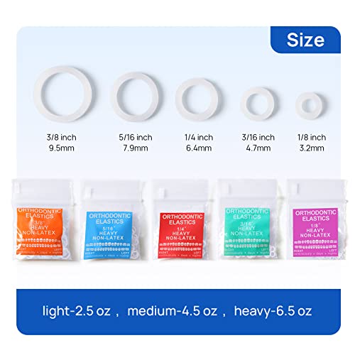 JMU Orthodontic Elastics 3/16 Medium 100 Pack Dental Rubber Bands