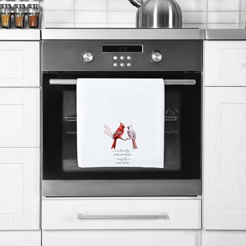 Love Bird Cardinal Quote Hand Towel - Decorative Waffle Weave Dish Towel