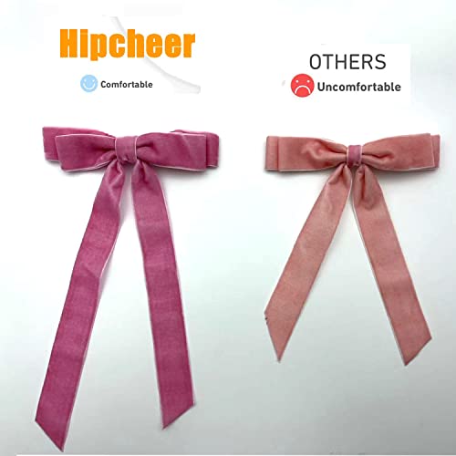 Hipcheer Large Velvet Hair Bow Clips - 5 Inch Wine Red Bows, 2 Pack