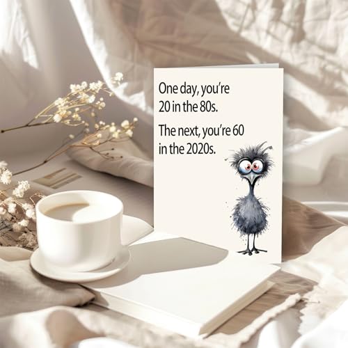 Funny 60th Birthday Card for Men and Women - Unique Gift & Decoration