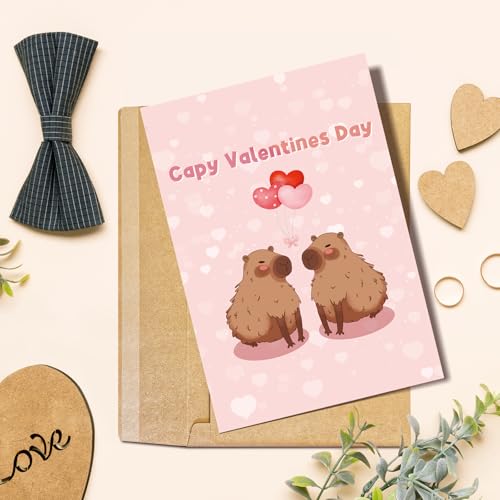 Cute Capybara Valentine's Day Card for Boyfriend or Girlfriend
