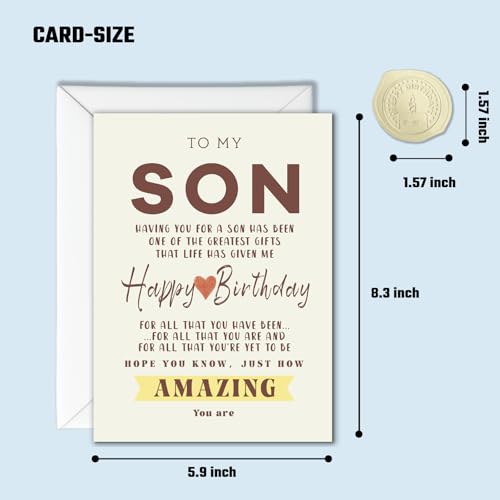 Funny Birthday Card for Son - Premium 5.9x8.3 Inch Card