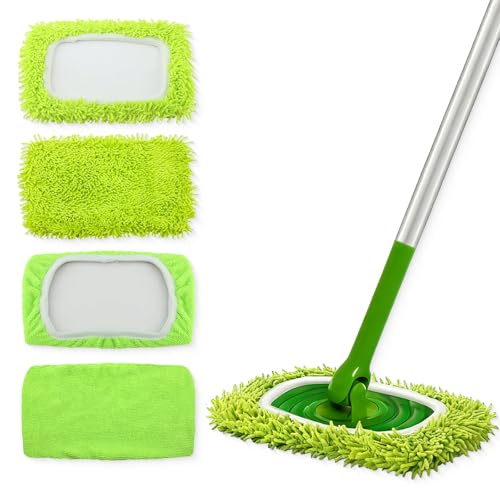 Wooyee Reusable Microfiber Mop Pads for Swiffer Sweeper (4 Pack)