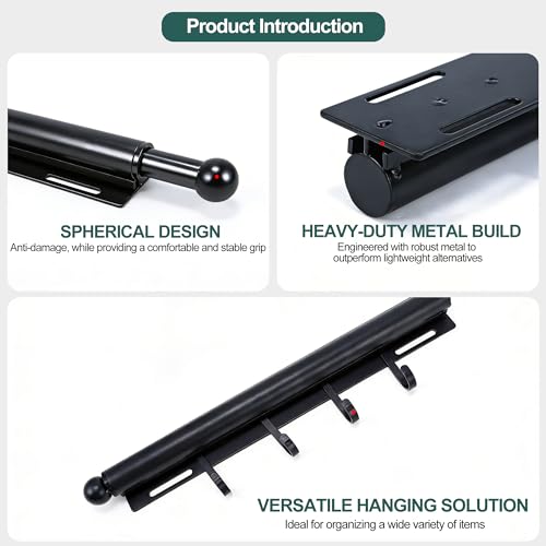 12-Inch Retractable Valet Rod for Closet - Pull-Out Wardrobe Hanging Hook