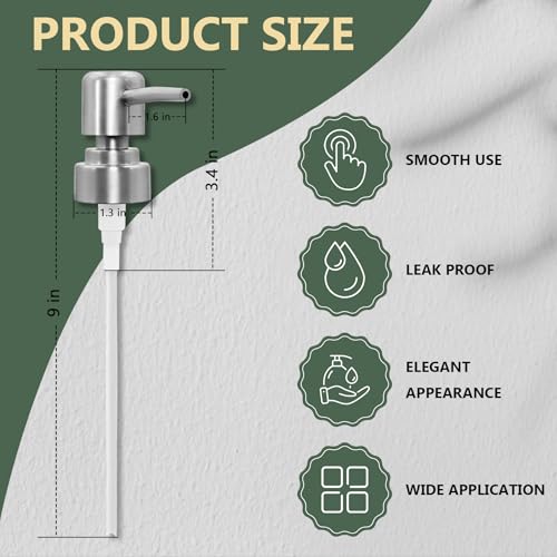 Philbinden 6-Pack Silver Soap Dispenser Pump Replacements, 28/400 Neck Size