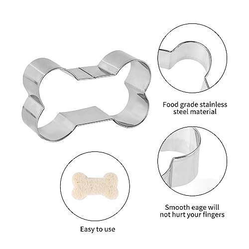 ANCKNE Stainless Steel Dog Bone Cookie Cutter Set - 4 Pieces