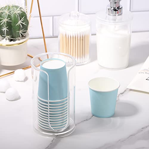 Clear Bathroom Disposable Cup Dispenser - 3oz to 5oz Paper Cup Holder