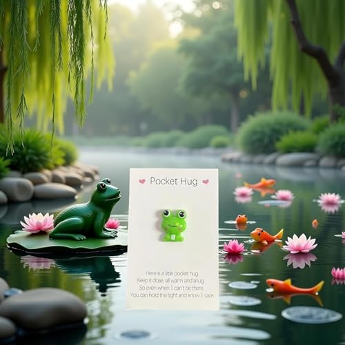 Pocket Hug Frog Token Gift Set with Encouragement Cards