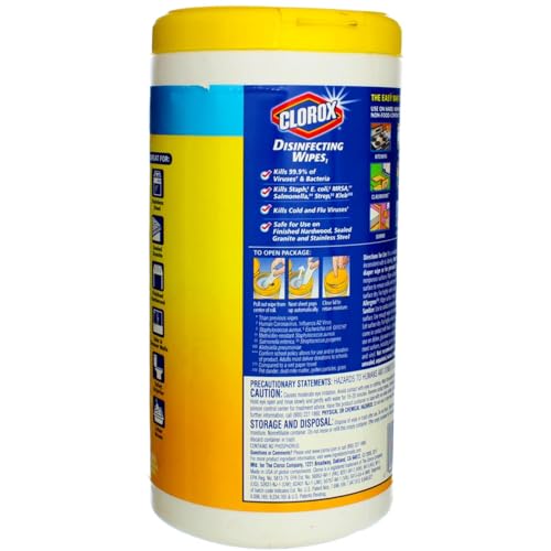 Clorox Disinfecting Wipes, Crisp Lemon Scent, 75 Count (Pack of 3)