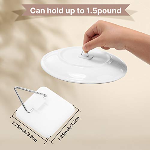 Sawysine 40 Pcs Invisible Adhesive Plate Hangers, 1.25 Inch Wall Hooks