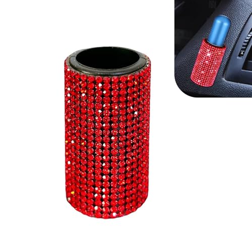 Bling Car Lipstick Holder - Self-Adhesive Rhinestone Organizer