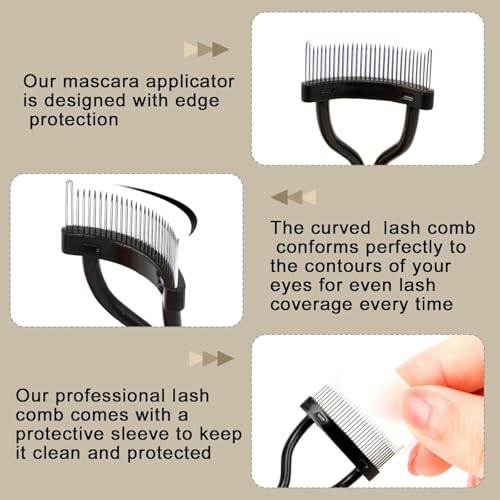 Docolor Metal Eyelash Comb & Lash Separator Tool with Cover