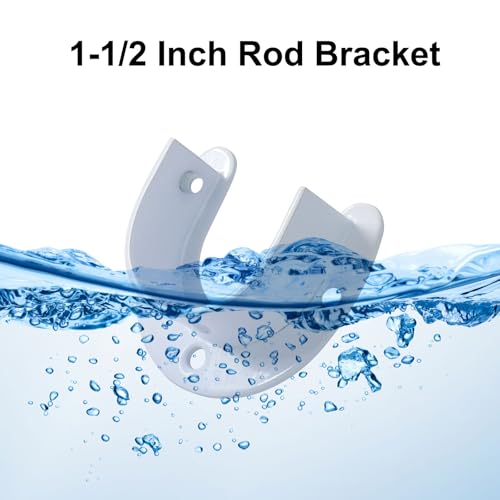 White Stainless Steel Closet Rod Bracket Support for 1-1/2 Inch Rods