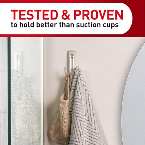 Command Large Satin Nickel Bath Hook | Damage-Free Hanging