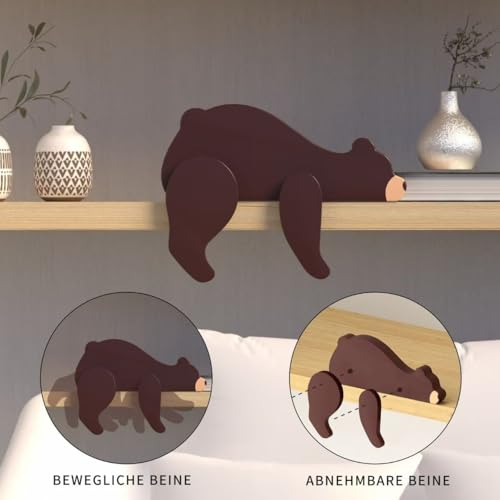 Wooden Bear Nursery Decor - Adorable Woodland Shelf Sitter
