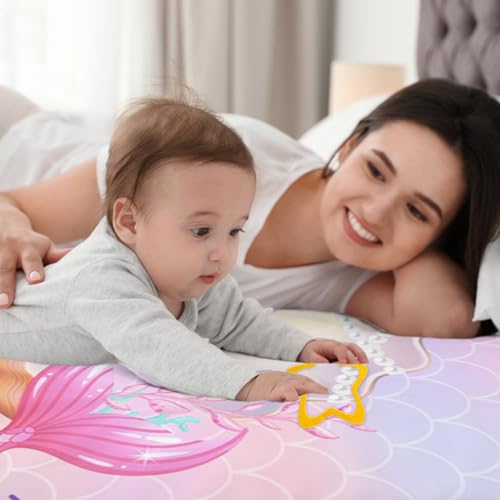 Cute Mermaid Baby Milestone Blanket - 60" x 40" Photography Backdrop