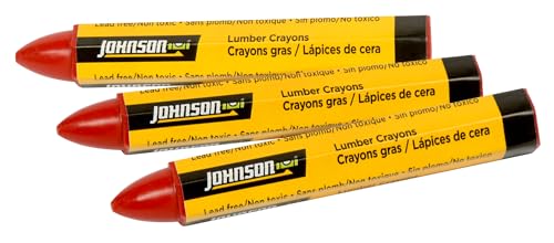 Johnson Lumber Crayons - Red, Weather-Resistant, 3 Pack
