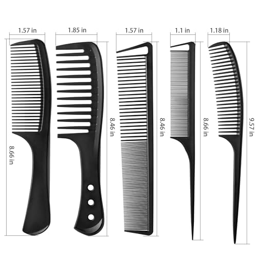 Fekayer Professional 5-Piece Hair Comb Set for Styling & Detangling