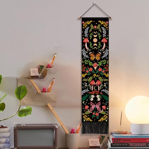 Mystic Moon Phase Butterfly Tapestry for Bedroom - 13"x51"
