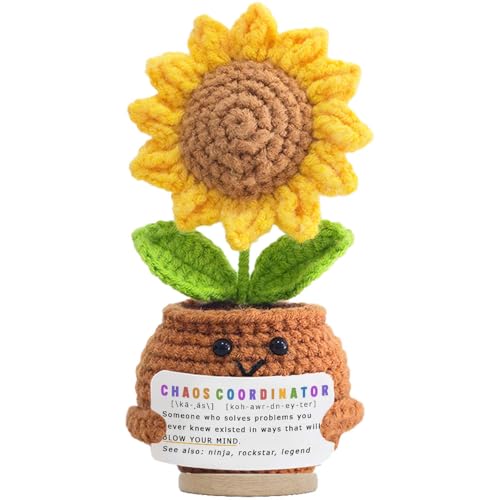 Handmade Crochet Sunflower Gift for Coworkers & Teachers