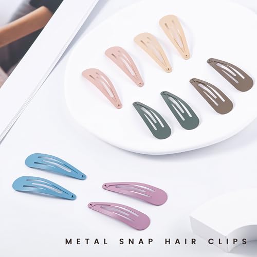Cptots 48 Pcs Small Metal Snap Hair Clips Water Drop Barrettes for Women