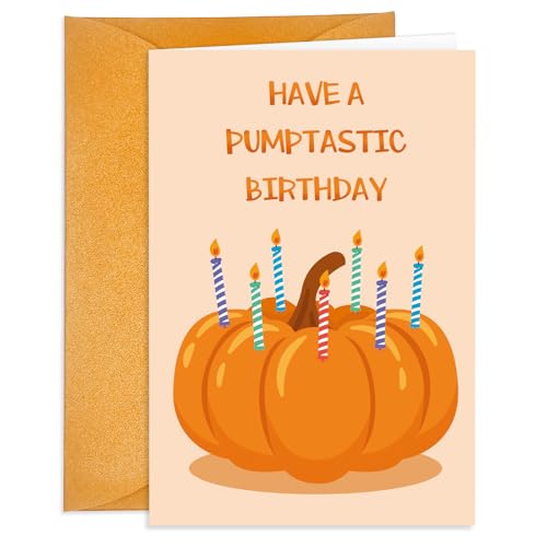 Pumpkin Birthday Card - Have A Pumptastic Birthday | 4" x 6"