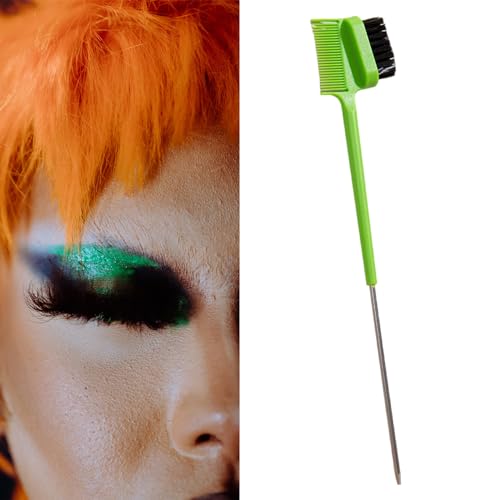 Double Sided Hair Edge Brush and Tail Comb for Styling and Eyebrows