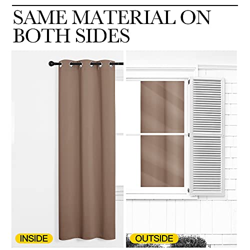 NICETOWN Blackout Curtain Panel - Cappuccino, 55"W x 78"L, Thermal Insulated