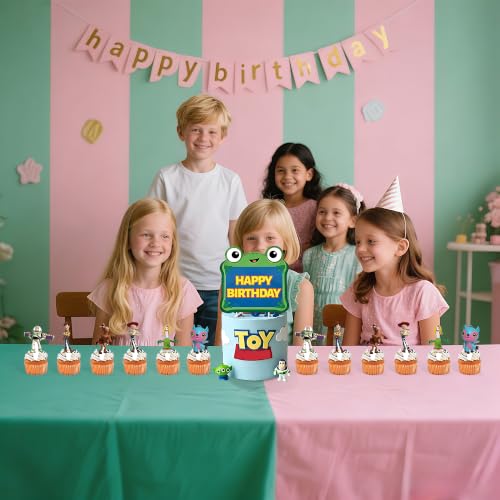Movie Character Birthday Cake Topper Set - 13-Piece Cartoon Party Decor