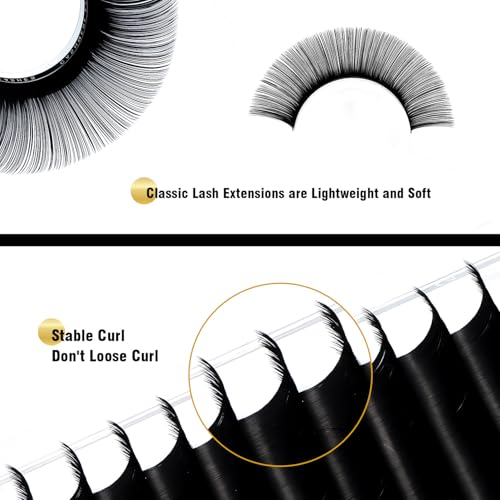 Kolybel Classic Lash Extensions 0.07 C Curl 13-20mm Mixed Silk Eyelash Trays