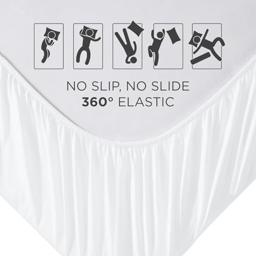 Royale Linens Queen Fitted Sheet - Ultra Soft Brushed Microfiber, White