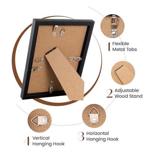 Heimlove 5x7 Black Picture Frame for Photos & Diplomas