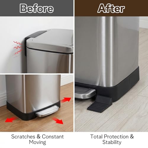 4 Pack Wall Protector Behind Trash Can Silicone Garbage Guard Black