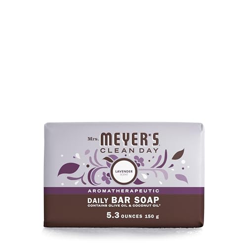 Mrs. Meyer's Lavender Bar Soap for Hands and Body 5.3 oz