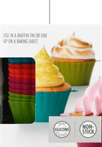 OXO Good Grips Silicone Baking Cups - Reusable, BPA-Free, Non-Stick | Pack of 12 Cupcake & Muffin Liners