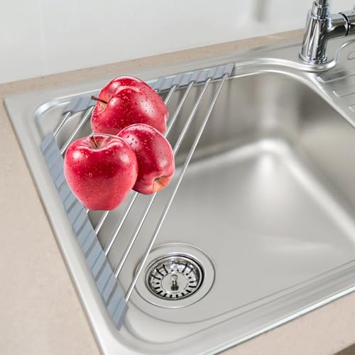 Triangle Dish Drying Rack | 304 Stainless Steel, Foldable Sink Organizer