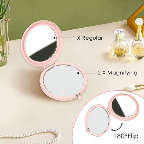 Ratifyale 80th Birthday Pink Pocket Makeup Mirror for Women
