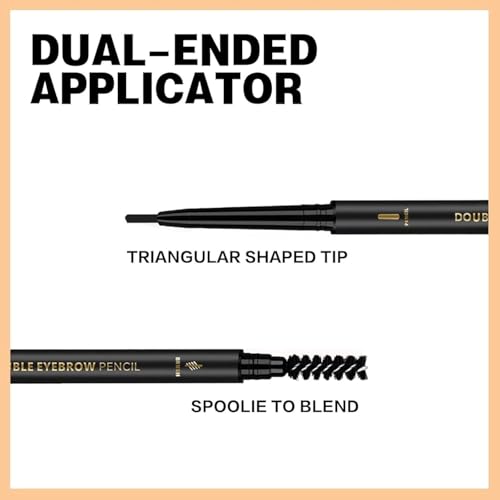 O'CHEAL Waterproof Black Eyebrow Pencil with Spoolie Brush