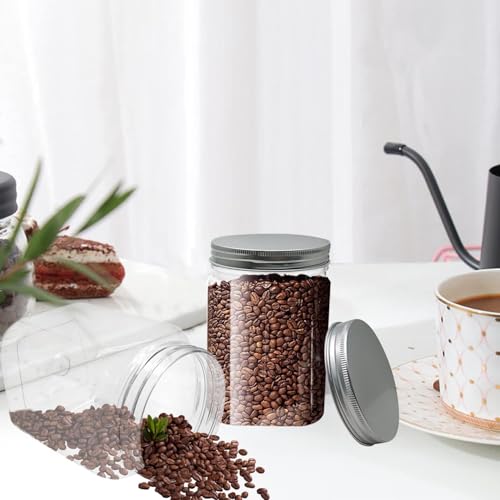 24 Oz Clear Plastic Jars - 2 Pack Refillable Food Storage Containers